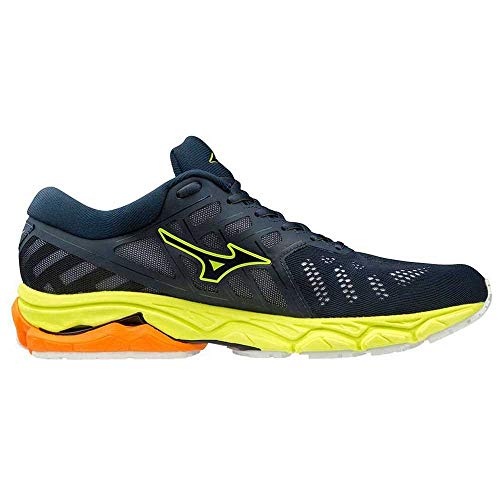 Mizuno Wave Ultima 11, Zapatillas para Correr Unisex Adulto, Dress Blues/DRES Blues/Safety Yellow, 50 EU