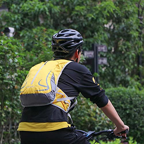 Mochila Ciclismo Impermeable Mujer 14L Bicicleta Bolso Ligero Ciclismo Accesorios Mochilas MTB Hombre Para Esqui Senderismo Trekking Viaje Correr Caminar Camping Trotar Corriendo Deporte,Amarillo