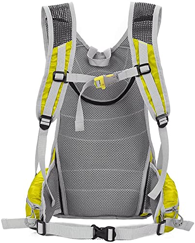 Mochila Ciclismo Impermeable Mujer 14L Bicicleta Bolso Ligero Ciclismo Accesorios Mochilas MTB Hombre Para Esqui Senderismo Trekking Viaje Correr Caminar Camping Trotar Corriendo Deporte,Amarillo