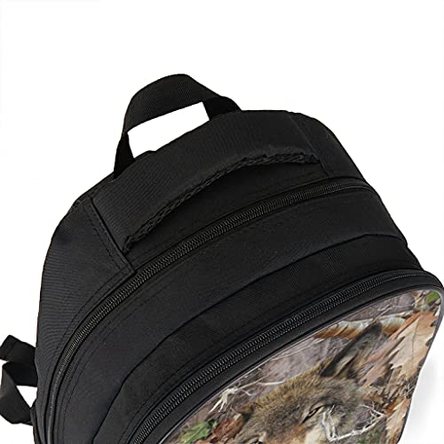 Mochila escolar con diseño de lobo de camuflaje para adolescentes y niños, con estilo de libro, mochila para niños, mochila para viajes, Gris brillante., Talla única,