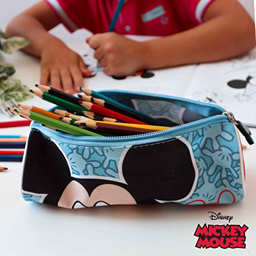 Mochila Infantil 3D, Estuche Escolar y Bolsa Merienda de Cuerdas – Mickey Mouse | Mochilas Escolares para Niños y Niñas de 3 Años | Material Escolar Vuelta al Cole de Mickey Mouse