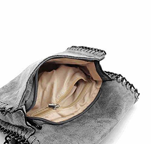 MODELISA - Bolso Bandolera Cadena Para Mujer (Gris)