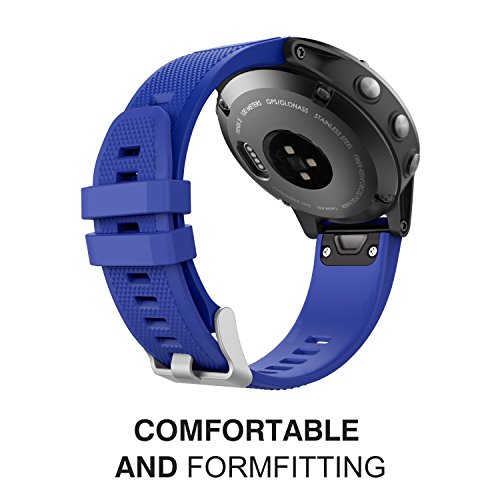 MoKo Correa Compatible con Garmin Fenix 6/6 Pro/5/5 Plus/Forerunner 945/935/Approach S62/S60/Quatix 6/Instinct/MARQ, 22mm Quick Fit Banda Pulsera de Silicona de Repuesto, Azul Royal