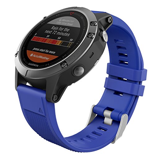 MoKo Correa Compatible con Garmin Fenix 6/6 Pro/5/5 Plus/Forerunner 945/935/Approach S62/S60/Quatix 6/Instinct/MARQ, 22mm Quick Fit Banda Pulsera de Silicona de Repuesto, Azul Royal