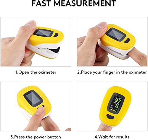 Monitor de saturación de oxígeno, pulsioxímetro de frecuencia cardíaca, dedo Sp02 Monitor de oxígeno en sangre Bajo consumo de energía Oxímetro portátil de alta precisión para niños adultos