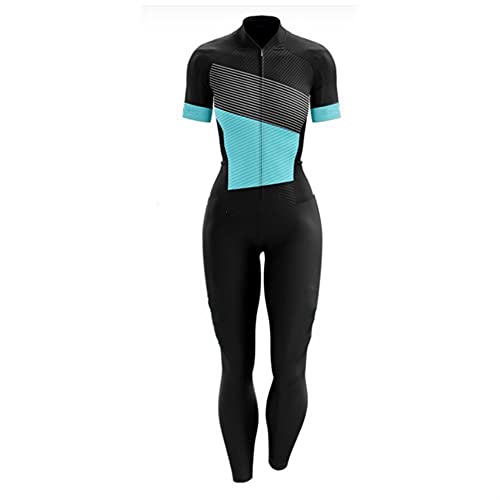 Mono de ciclismo para mujer Manga corta Pantalones largos Pantalones de bicicleta para ciclistas Equipo de triatlón de verano (Color : 3074, Size : L)