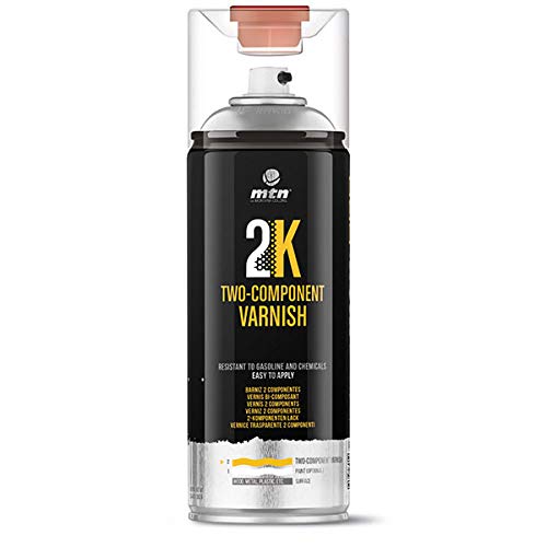 Montana Colors MTN Pro Barniz 2K, 2 componentes con catalizador-Brillo, Spray 400ml Acabado, 400 ml (Paquete de 1)