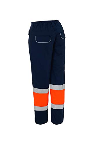 MONZA OBREROL Pantalón De Trabajo Reflectante Largo Combinado de Hombre Alta Visibilidad de Invierno Profesional. Azul Naranja Talla 44-46. Ref: 4767