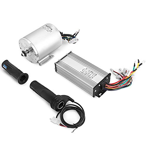 Mophorn 1800W Motor Eléctrico Sin Escobillas 48V DC Motor con Controlador de Velocidad 32A y Acelerador para Go Karts E-bike Acelerador Eléctrico Motocicleta