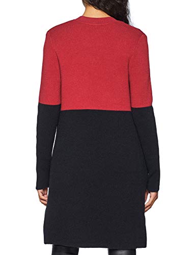 Morgan Gilet Long MBLOCK Cardigan Sweater, Multicolor (Bordeaux/Noir), Medium Women's