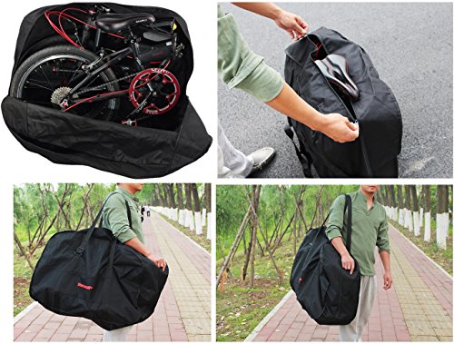 MORUDO Bicicleta Bolsa de Transporte Bolsa Bicicleta Plegable para Plegable para avión Auto Metro 14/16/20 Pulgadas, Schwarz 20 Zoll