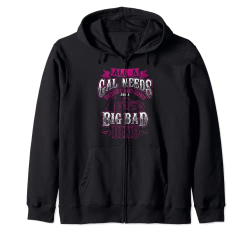 Motocicleta Mujeres Little Black Dress Big Bad Bike Biker Sudadera con Capucha