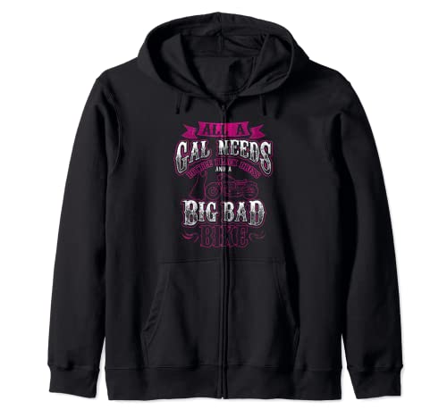 Motocicleta Mujeres Little Black Dress Big Bad Bike Biker Sudadera con Capucha