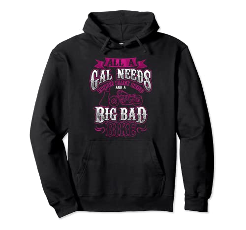 Motocicleta Mujeres Little Black Dress Big Bad Bike Biker Sudadera con Capucha