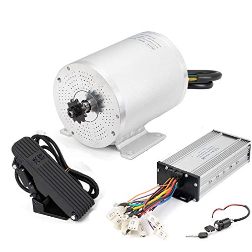 Motor eléctrico Motor de cubo de alta velocidad 48V 2000W con controlador sin escobillas 33A y acelerador de pedal para scooter eléctrico E Bike Engine Go Kart ATV