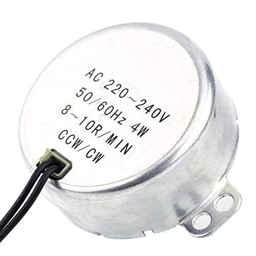 Motor síncrono, 1 unidad 220-240 V AC Motor síncrono Motorreductor 4W CW/CCW Piezas del motor Motor de CA(8-10 rpm)