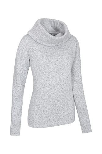 Mountain Warehouse Jersey Polar de Cuello Vuelto Idris para Mujer - Ligero y Transpirable - Antibolitas para Mayor Confort Capa Base Durante acampadas, Invierno Gris Claro 34