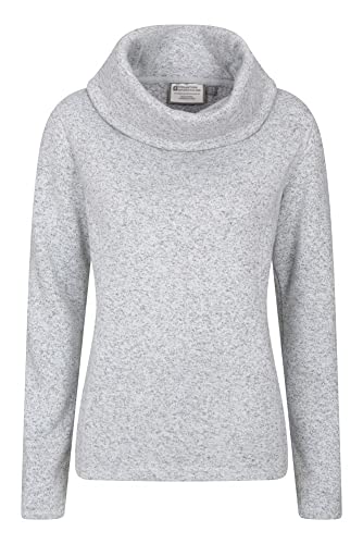 Mountain Warehouse Jersey Polar de Cuello Vuelto Idris para Mujer - Ligero y Transpirable - Antibolitas para Mayor Confort Capa Base Durante acampadas, Invierno Gris Claro 34