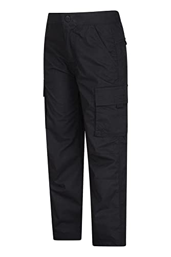 Mountain Warehouse Pantalón Active para niños - Pantalón ligero para niños, pantalón de secado rápido para cualquier época del año - Para viajar, acampar Negro 13 Años