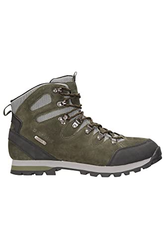 Mountain Warehouse Vibram Botas Impermeables para excursiones - Parte Superior de Malla de Ante, Calzado con Planta Acolchada, Agarre Firme - para Senderismo, Exteriores Caqui 43