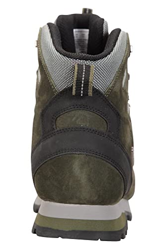 Mountain Warehouse Vibram Botas Impermeables para excursiones - Parte Superior de Malla de Ante, Calzado con Planta Acolchada, Agarre Firme - para Senderismo, Exteriores Caqui 43