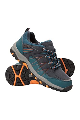 Mountain Warehouse Zapatillas Stampede para niños - Zapatillas de Correr con Suela de Gran Agarre, Zapatillas Impermeables, Zapatillas de Verano con Empeine Azul petróleo 29