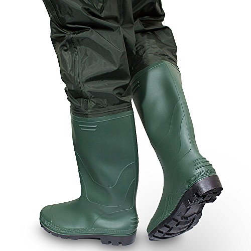 MS-Point Vadeador Pescador Pantalones watstiefel W Pescado Estanque Goma PVC Nylon Talla 40 – 47, 44