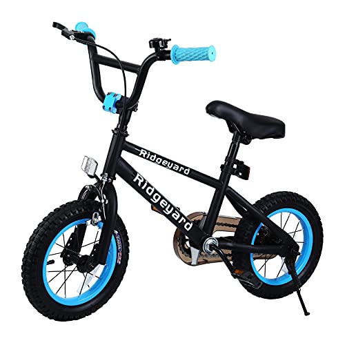 MuGuang – Bicicleta infantil para niñas y niños a partir de 3 – 4 años | Bicicleta infantil de 12 pulgadas para niños BMX Freestyle | Bicicleta para niños | Prueba sin riesgo (azul marino)