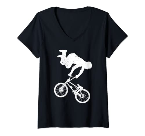 Mujer BMX Regalo Profesional Ciclismo Camiseta Cuello V