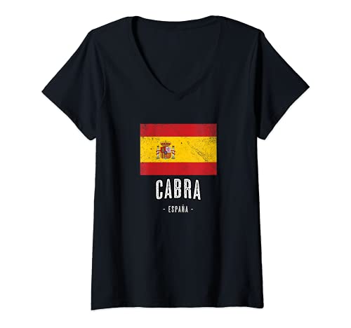 Mujer Cabra España | Souvenir - Ciudad - Bandera - Camiseta Cuello V