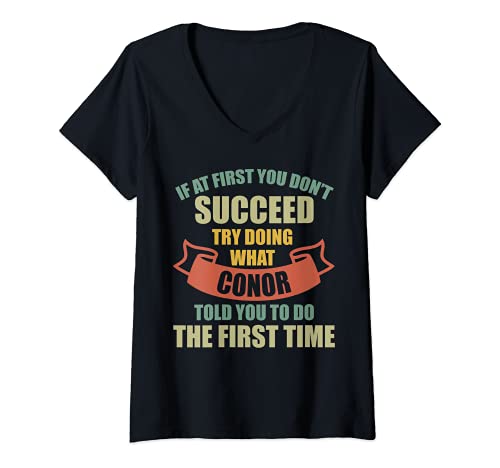 Mujer Conor Conor - Camisa con nombre personalizado Camiseta Cuello V