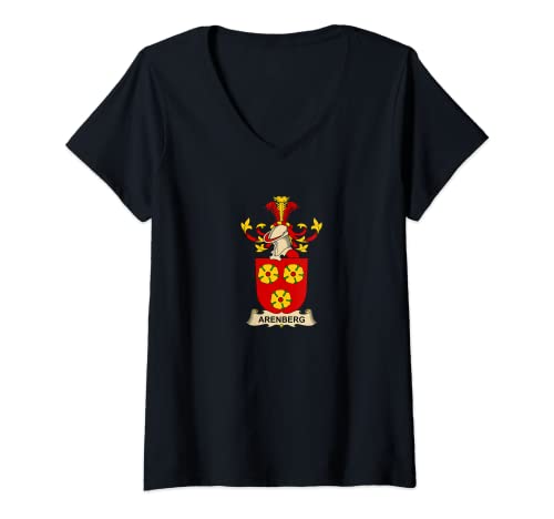 Mujer Escudo de armas Arenberg - Escudo de la familia Camiseta Cuello V
