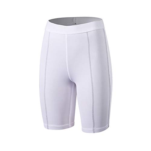 Mujer Pantalones Cortos de Correr Deportivas Morbuy Cortas con compresión y función de Secado rápido Running Pantalones Cortos de Yoga (S,Blanco)