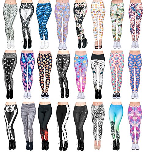 Mujer Pantalones elásticos Full Print Tight Stretchy Sports Pants Leggings Emoji Blanco Emoji White [027]