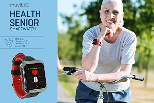 Muvit iO MIOSMW014 SOS Health Senior Rojo Reloj Localizador GPS con Botón de SOS