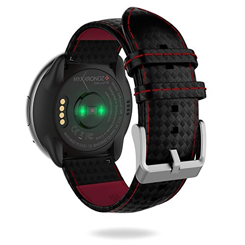 MyKronoz ZeRound2HR Premium - Smartwatch con Monitor de Ritmo cardíaco, micrófono Incorporado y Altavoz, Color Plata y Negro