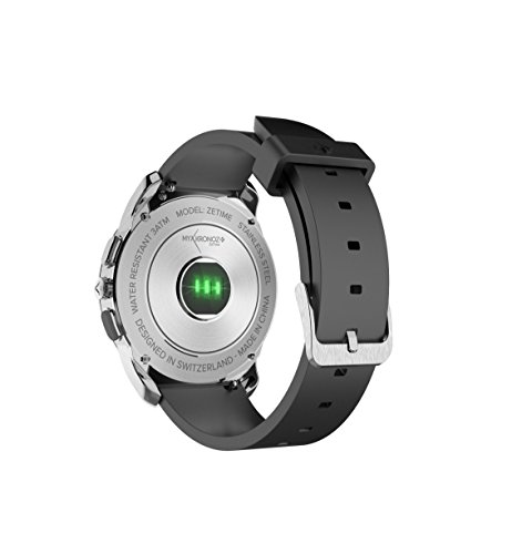 MyKronoz ZeTime Reloj Inteligente Negro, Plata TFT 3,1 cm (1.22") - Relojes Inteligentes (3,1 cm (1.22"), TFT, Pantalla táctil, 30 h, Negro, Plata)