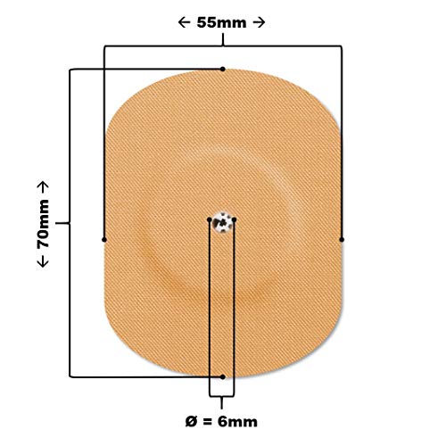 MySweetStitch | Freestyle Libre 1 & 2 parches, impermeables, transpirable y respetuoso con la piel con orificio para sensor en conjunto de 25 | Oval