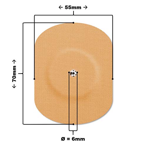 MySweetStitch | Freestyle Libre 1 & 2 parches, impermeables, transpirable y respetuoso con la piel con orificio para sensor en conjunto de 25 | Oval