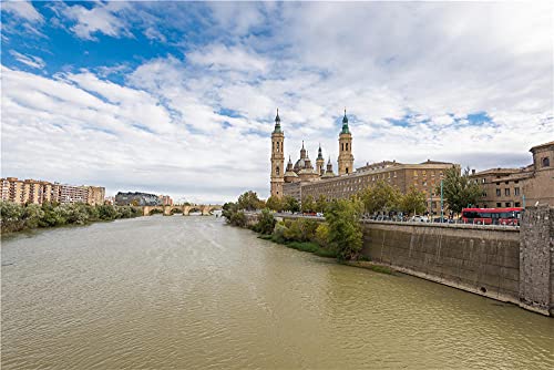 NA Puzzle Decompressing Toy 500 Piece Puzzles Games Landscape Architecture Spain Rivers Bridges Church Cathedral Zaragoza Impossible Jigsaw Puzzles For Adults Jigsaws Educational Games