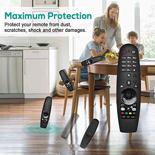 NANTING 2PCS Estuche actualizado LG Smart TV Remote Control para LG AN-MR600 / LG AN-MR650 / AN-MR18BA / AN-MR19BA, Estuche de Silicona anticaída/Antideslizante/Rayado/Polvo/Agua(Azul + Negro)