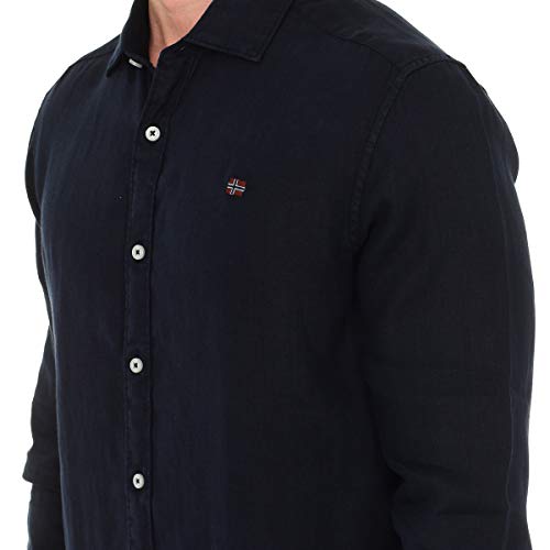 Napapijri Gervas 2 Camisa, Azul (BLU Marine 176), 46 (Talla del Fabricante: X-Large) para Hombre