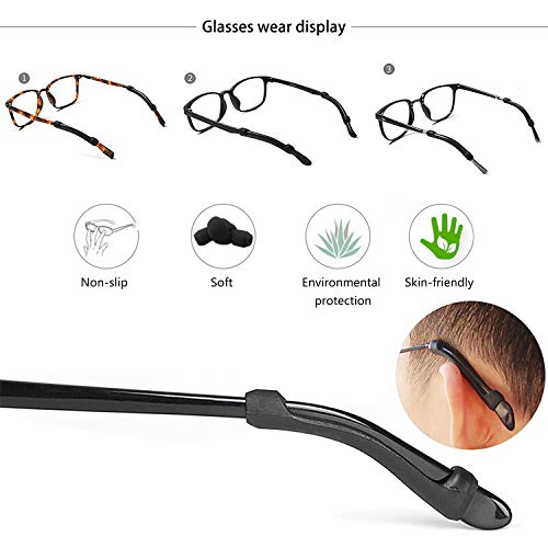 NATEE 10 Pares Ganchos para las Gafas, Funda Antidesliante Gafas, Almohadillas Orejas de Gafas, Retenedores de Gafa Longitud 55MM Diámetro 2.8MM Antideslizante Universal