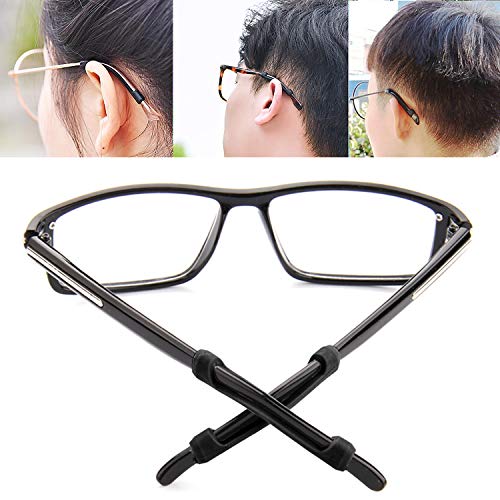 NATEE 10 Pares Ganchos para las Gafas, Funda Antidesliante Gafas, Almohadillas Orejas de Gafas, Retenedores de Gafa Longitud 55MM Diámetro 2.8MM Antideslizante Universal