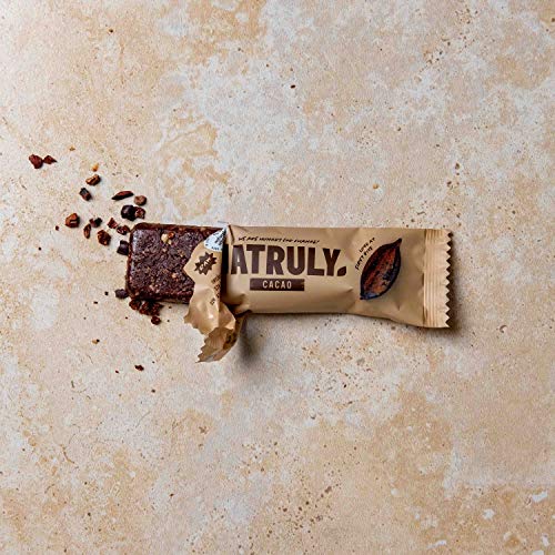 NATRULY Barritas Energéticas BIO Cacao Sin Azúcar Añadido, 100% Natural y Orgánicas, Sin Gluten, Vegana -Pack 10x40g