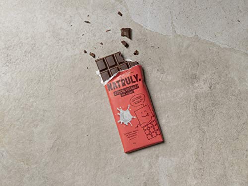 NATRULY Tableta de Chocolate sin Azúcar y sin Edulcorantes | Endulzado con Fibra de Achicoria | Sabor Chocolate con Leche -Pack 6x85 g