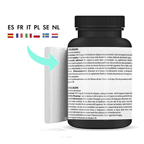Nature Diet - Colágeno puro, 180 tabletas, 500 mg | Péptidos de colágeno | Colágeno hidrolizado