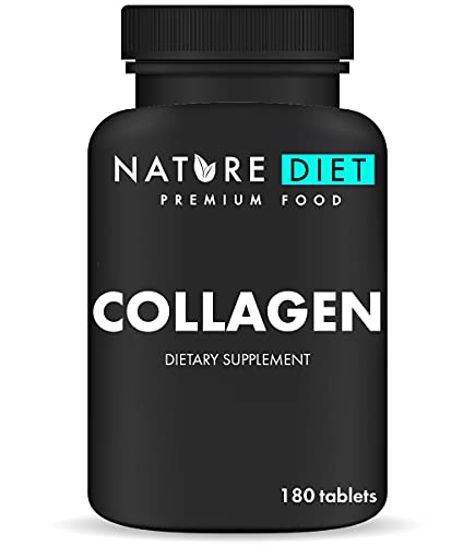 Nature Diet - Colágeno puro, 180 tabletas, 500 mg | Péptidos de colágeno | Colágeno hidrolizado