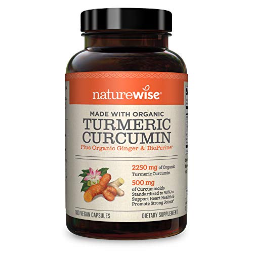 NatureWise Curcumina Cúrcuma 2250mg (Suministro para 2 meses) 95 Curcuminoids with BioPerine Black Pepper Extract (180 cuentas)