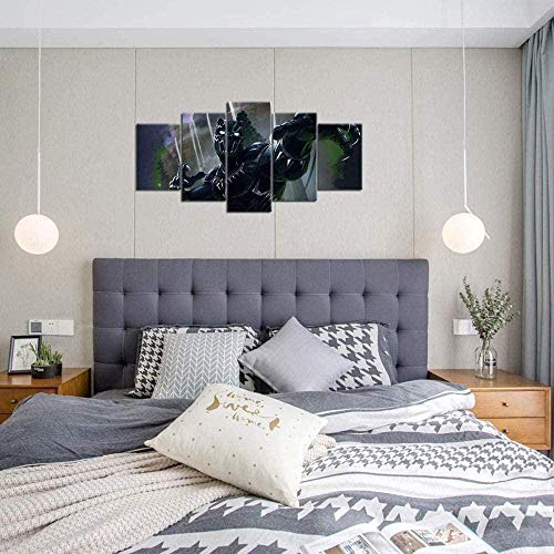 NC83 5 Pintura Conjunta HD Impresión 3D sobre Lienzo Comics Black Panther salón 150x80cm